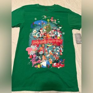 New NWT Disney Jolly Holly Days to You Christmas Graphic T-Shirt Adult Small S